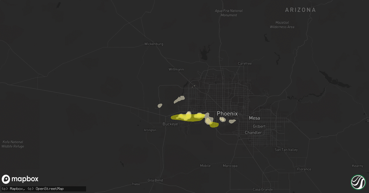 Hail map in Waddell, AZ on November 21, 2019