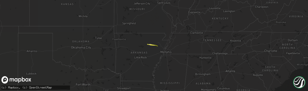 Hail map on November 21, 2021
