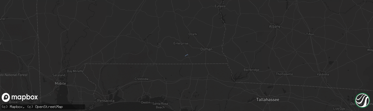 Hail map in Hartford, AL on November 21, 2023