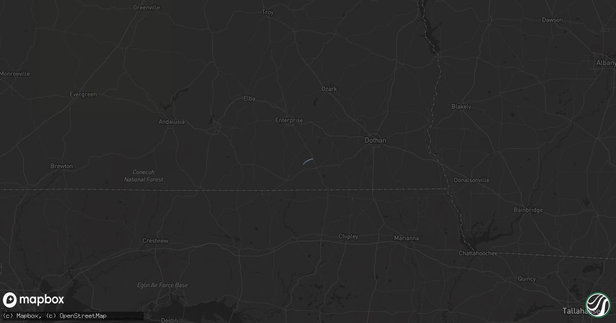 Hail map in Hartford, AL on November 21, 2023