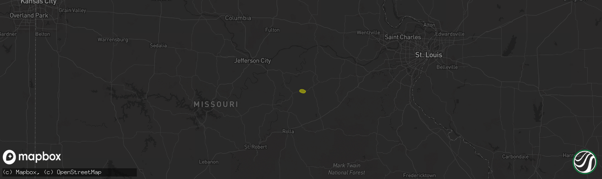 Hail map in Bland, MO on November 21, 2025