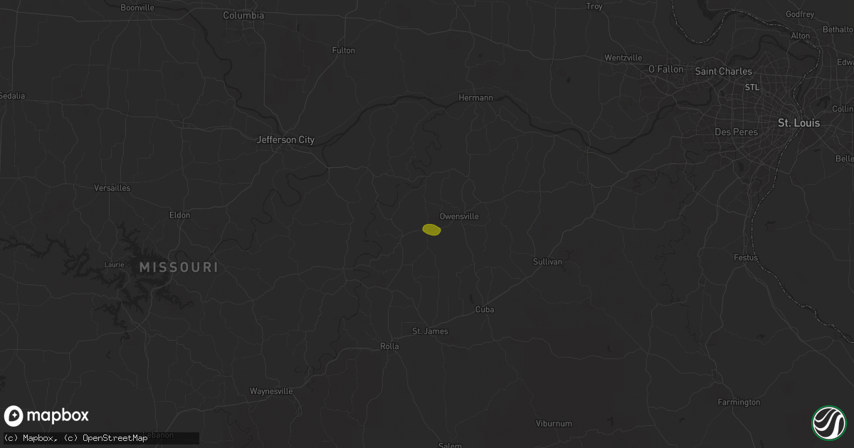 Hail map in Bland, MO on November 21, 2025