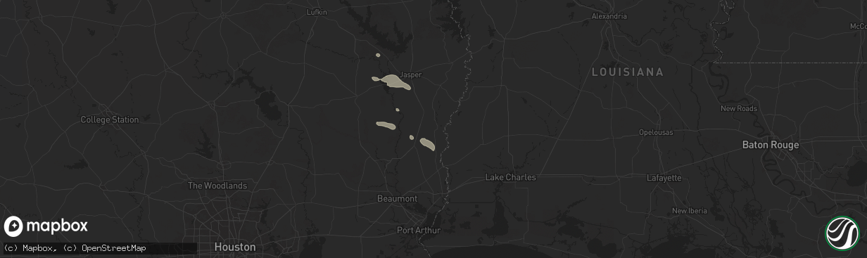 Hail map in Call, TX on November 21, 2025