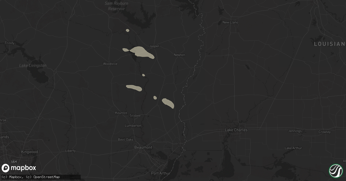 Hail map in Call, TX on November 21, 2025