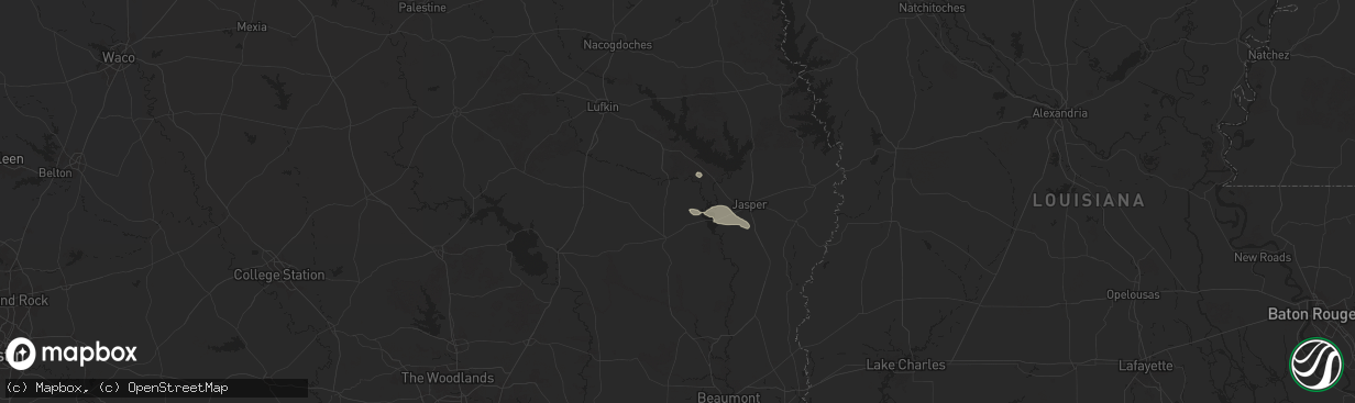 Hail map in Colmesneil, TX on November 21, 2025