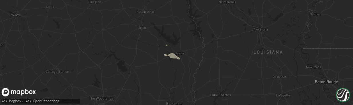 Hail map in Jasper, TX on November 21, 2025