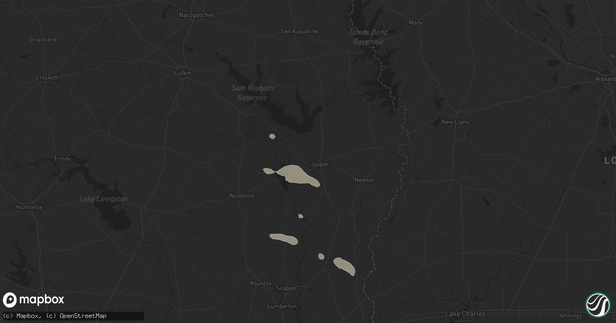 Hail map in Jasper, TX on November 21, 2025