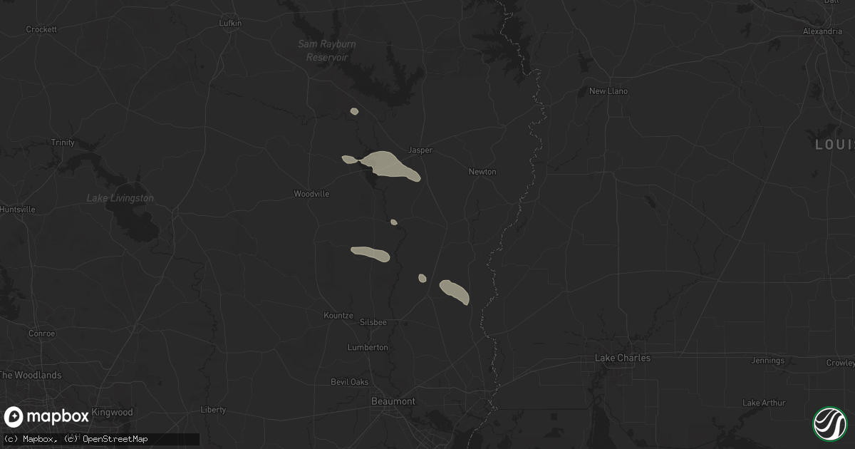 Hail map in Kirbyville, TX on November 21, 2025