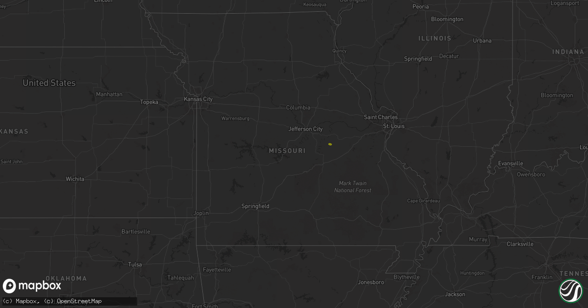 Hail map in Missouri on November 21, 2025