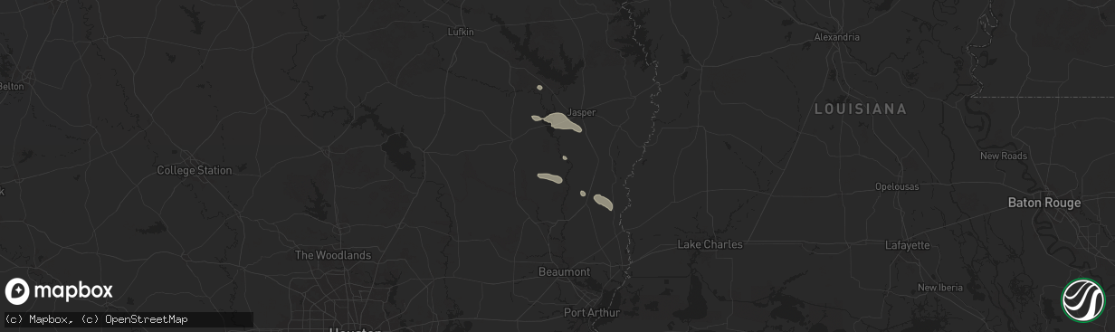 Hail map in Spurger, TX on November 21, 2025