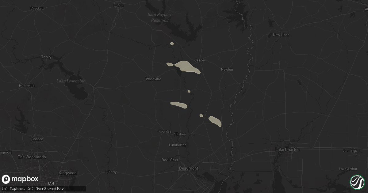 Hail map in Spurger, TX on November 21, 2025