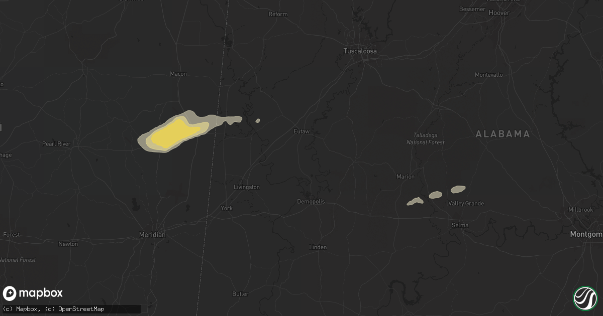 Hail map in Aliceville, AL on November 22, 2011