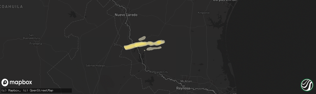 Hail map in Guerra, TX on November 22, 2014
