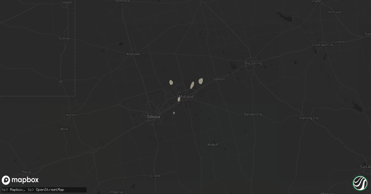 Hail map in Midland, TX on November 22, 2014
