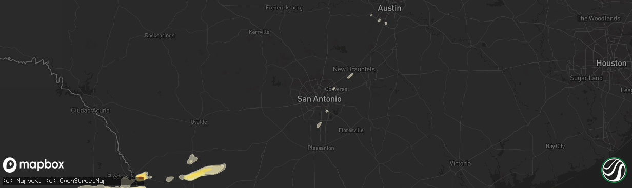 Hail map in San Antonio, TX on November 22, 2014
