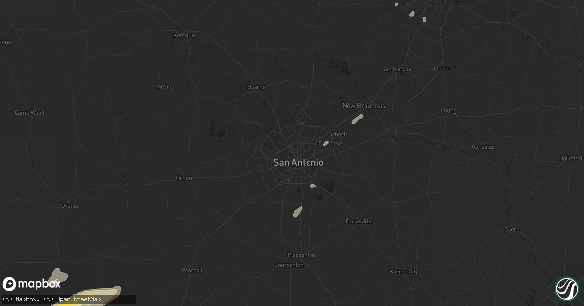 Hail map in San Antonio, TX on November 22, 2014