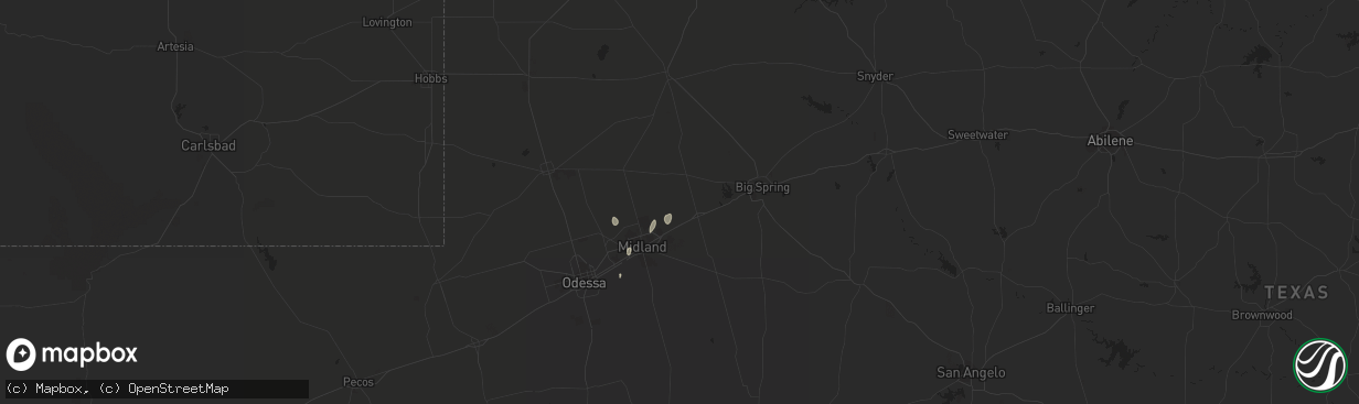 Hail map in Stanton, TX on November 22, 2014