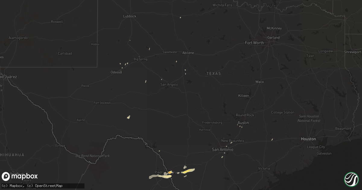 Hail map in Texas on November 22, 2014