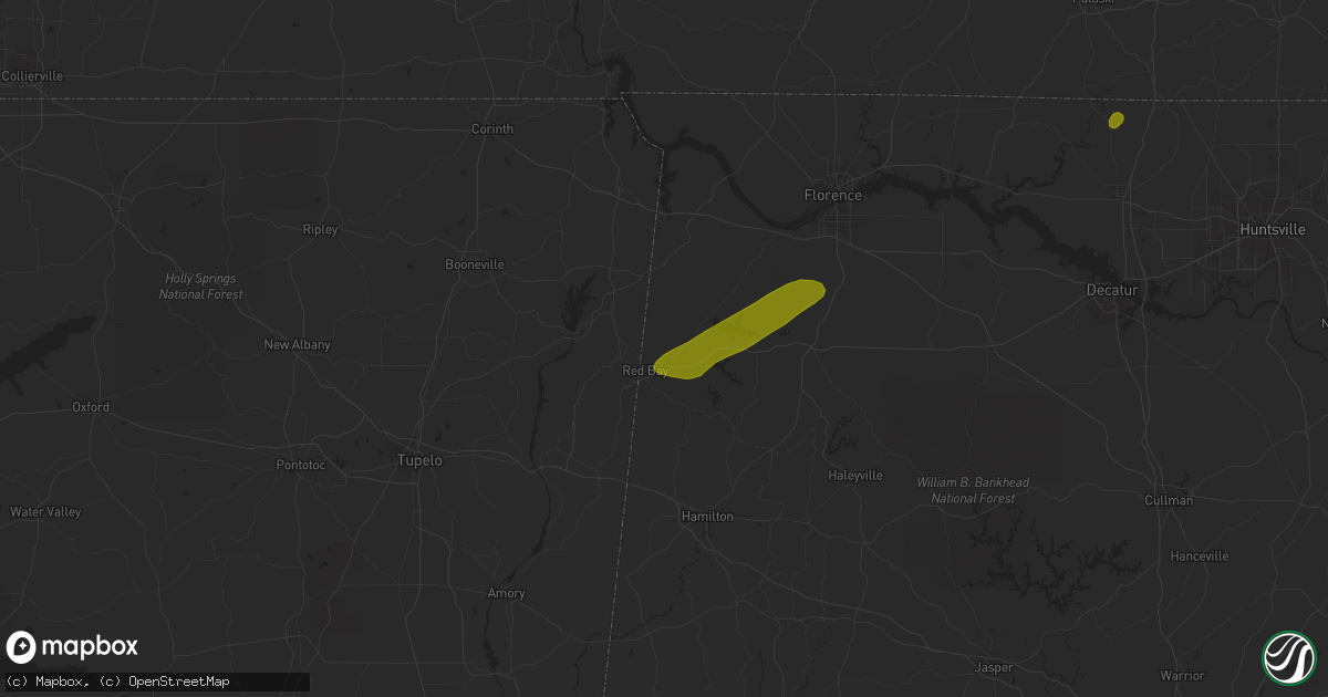 Hail map in Red Bay, AL on November 22, 2019