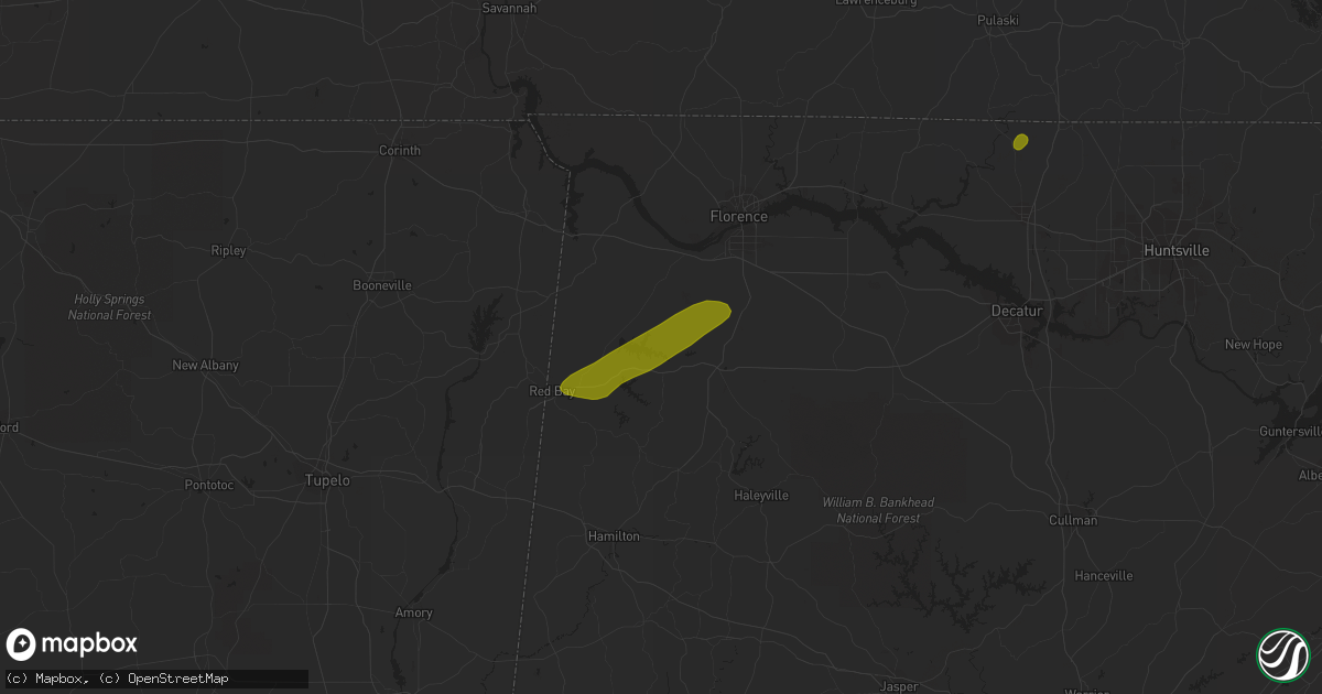 Hail map in Russellville, AL on November 22, 2019