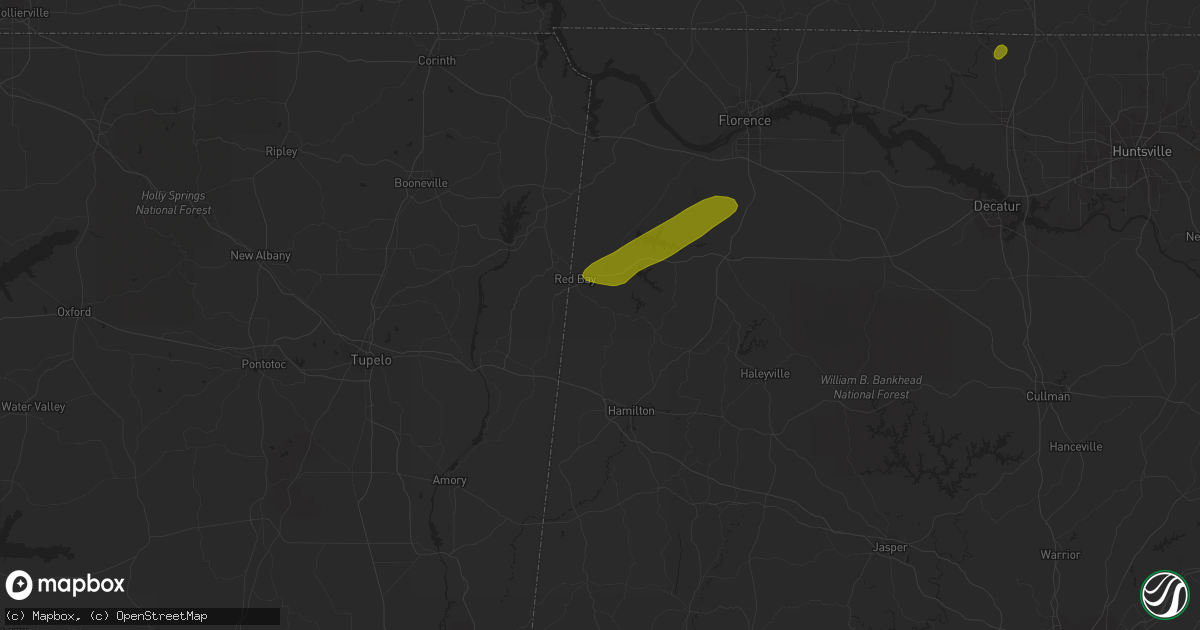Hail map in Vina, AL on November 22, 2019