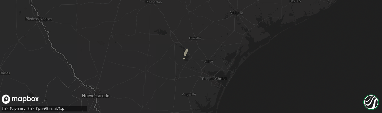 Hail map in Mathis, TX on November 22, 2025