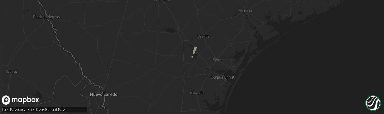 Hail map in Sandia, TX on November 22, 2025