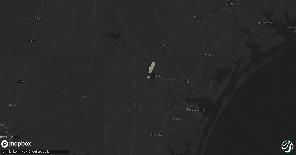 Hail map in Sandia, TX on November 22, 2025