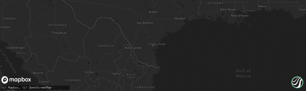 Hail map in Texas on November 23, 2012