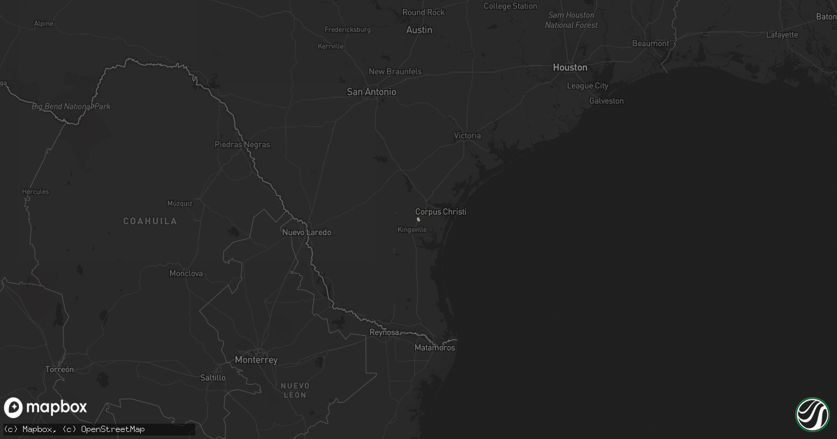 Hail map in Texas on November 23, 2012