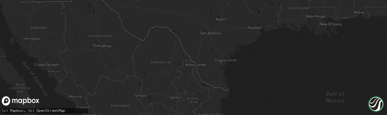 Hail map on November 23, 2012