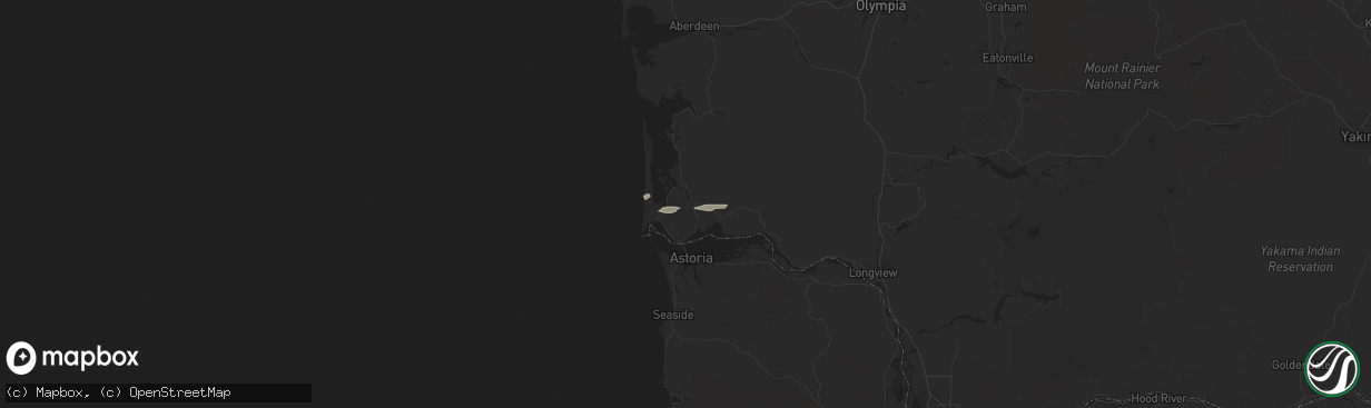 Hail map in Ilwaco, WA on November 23, 2014