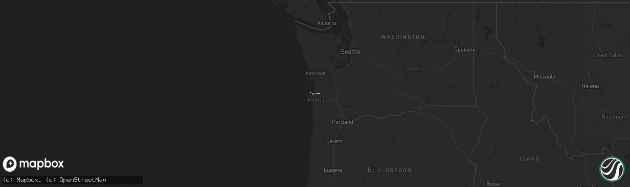 Hail map in Washington on November 23, 2014