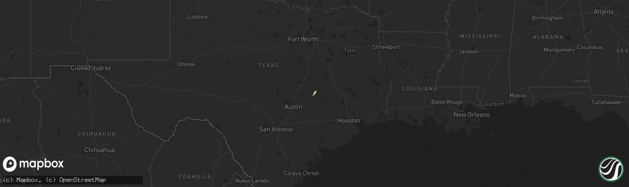 Hail map in Texas on November 23, 2022