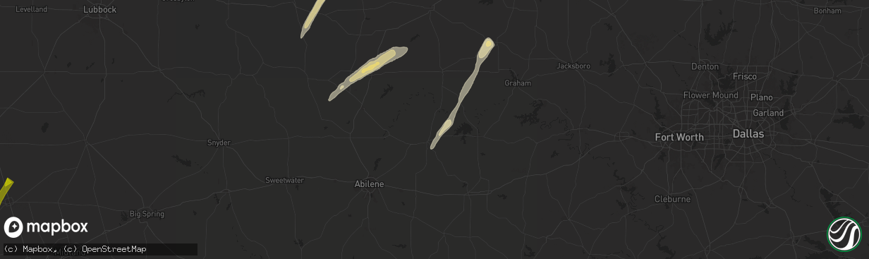 Hail map in Albany, TX on November 23, 2025