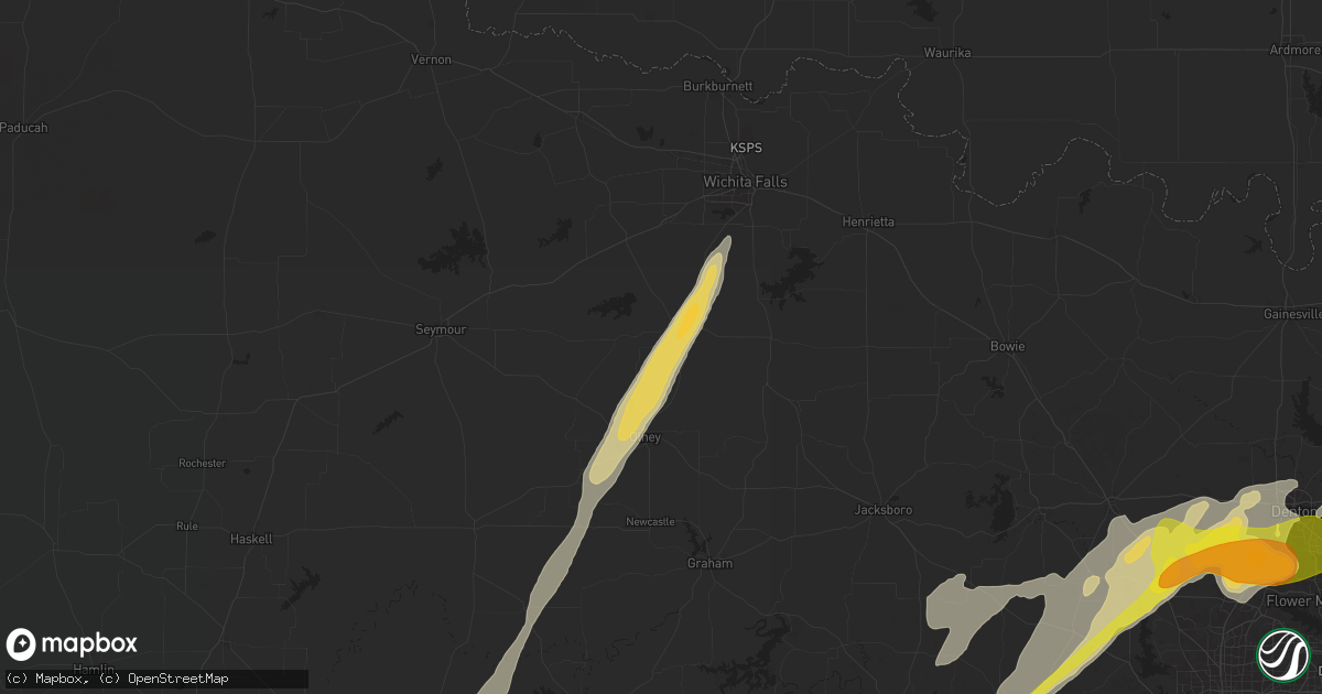 Hail map in Archer City, TX on November 23, 2025