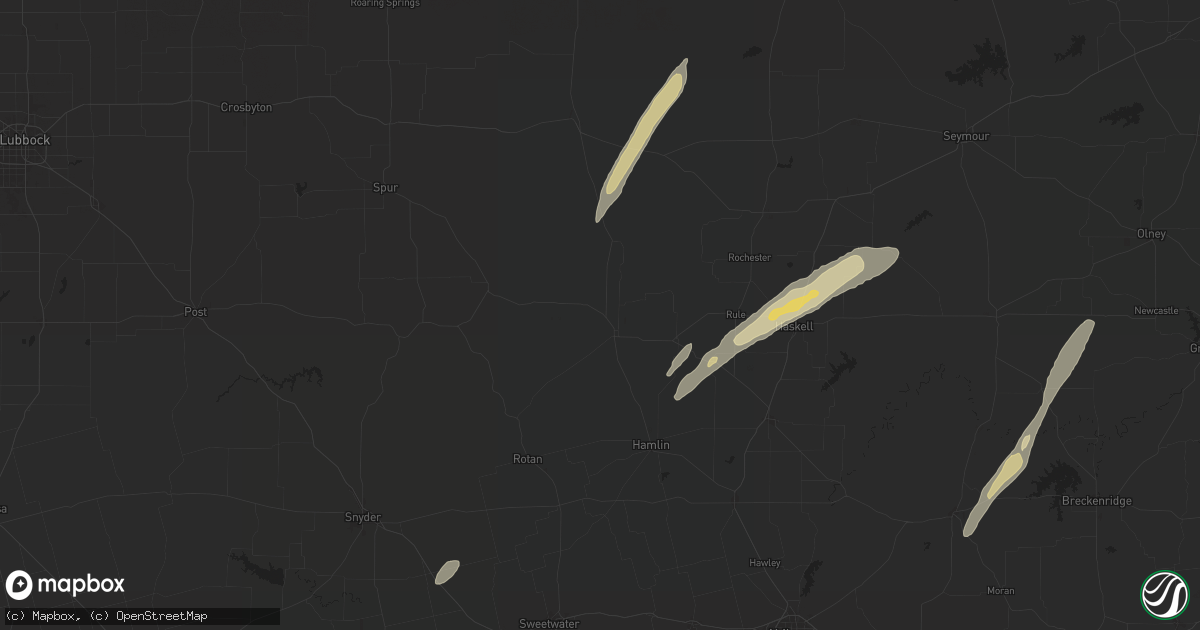 Hail map in Aspermont, TX on November 23, 2025
