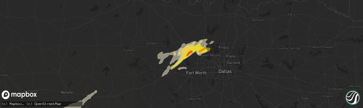 Hail map in Boyd, TX on November 23, 2025