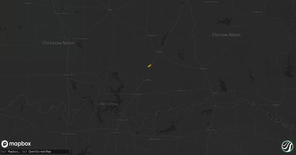 Hail map in Caddo, OK on November 23, 2025