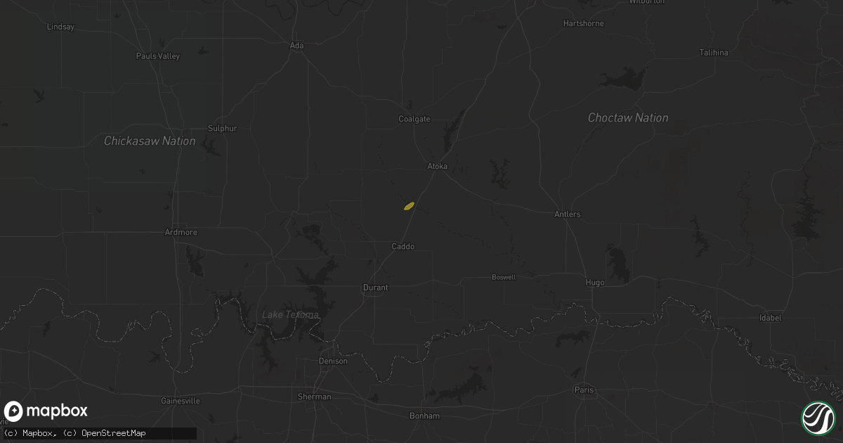 Hail map in Caney, OK on November 23, 2025