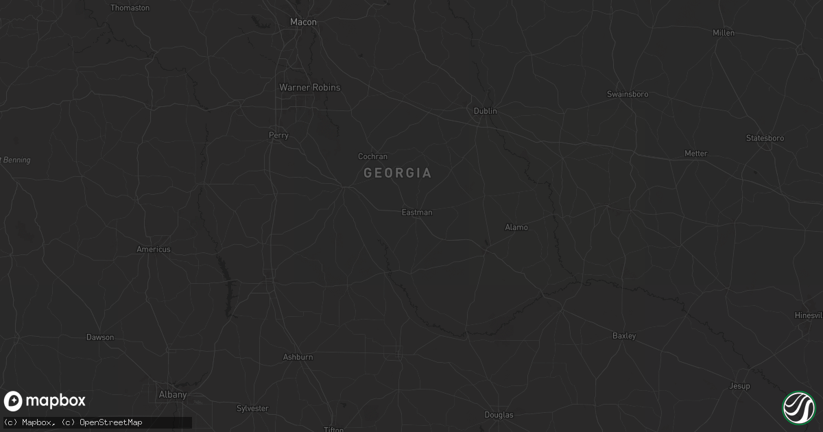 Hail map in Eastman, GA on November 23, 2025