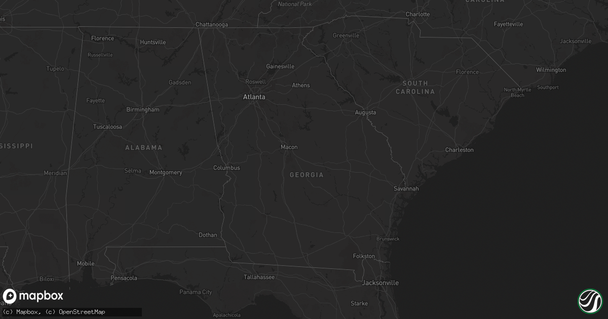 Hail map in Georgia on November 23, 2025