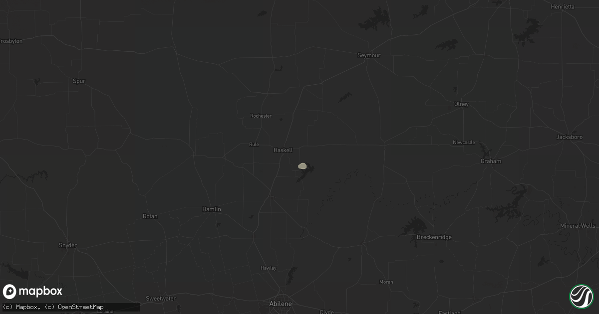 Hail map in Haskell, TX on November 23, 2025