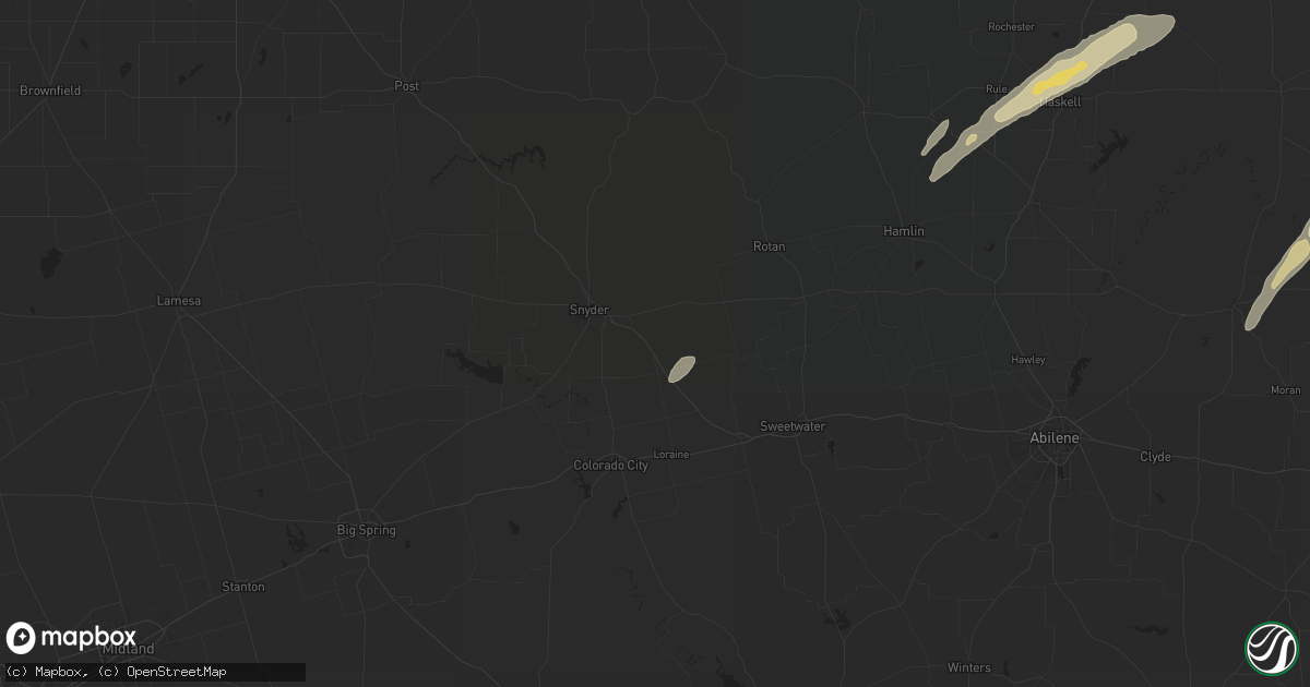 Hail map in Hermleigh, TX on November 23, 2025