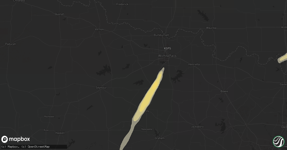 Hail map in Holliday, TX on November 23, 2025