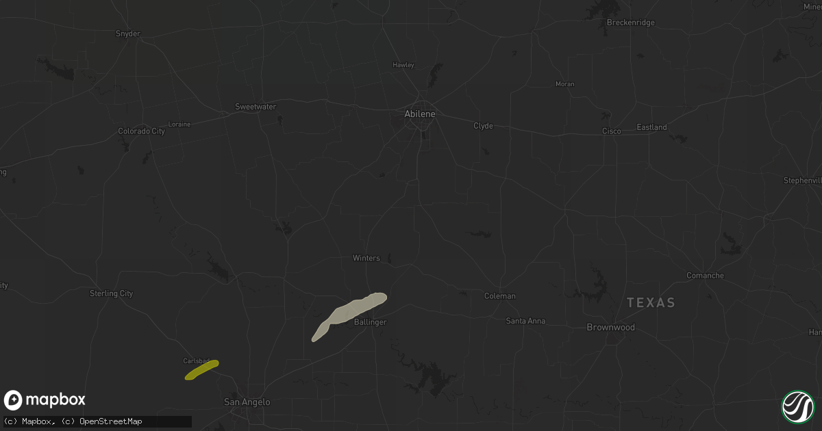 Hail map in Lawn, TX on November 23, 2025