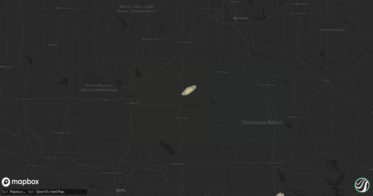 Hail map in Marlow, OK on November 23, 2025