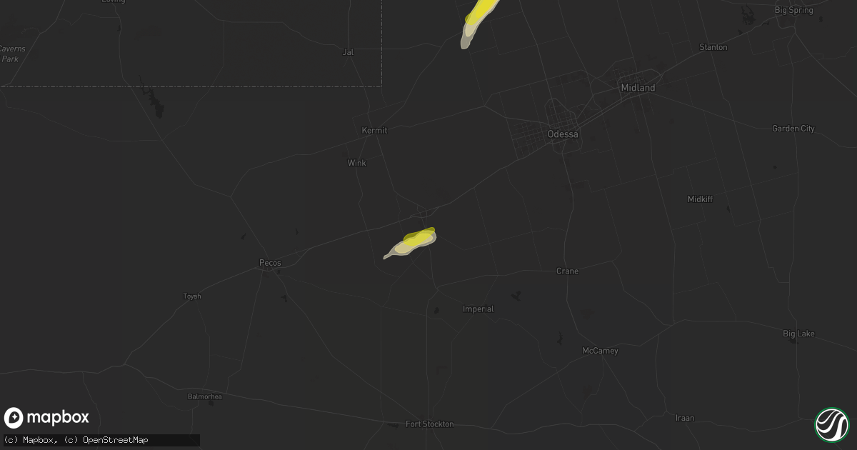 Hail map in Monahans, TX on November 23, 2025
