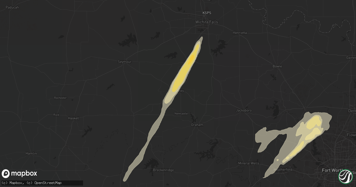 Hail map in Olney, TX on November 23, 2025