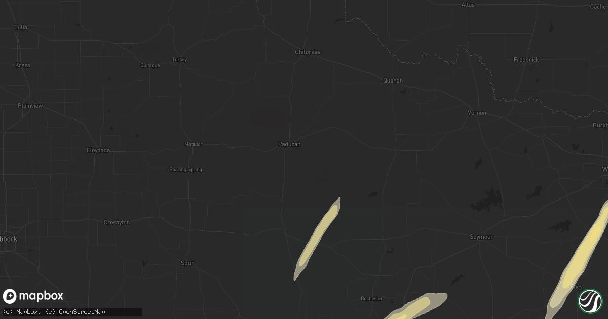 Hail map in Paducah, TX on November 23, 2025